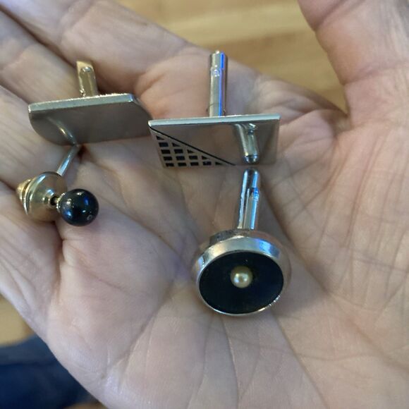 Vintage Estate Cufflinks Tie Clips Bars Misc Lot Anson Swank W Buttons + Box - Picture 5 of 11